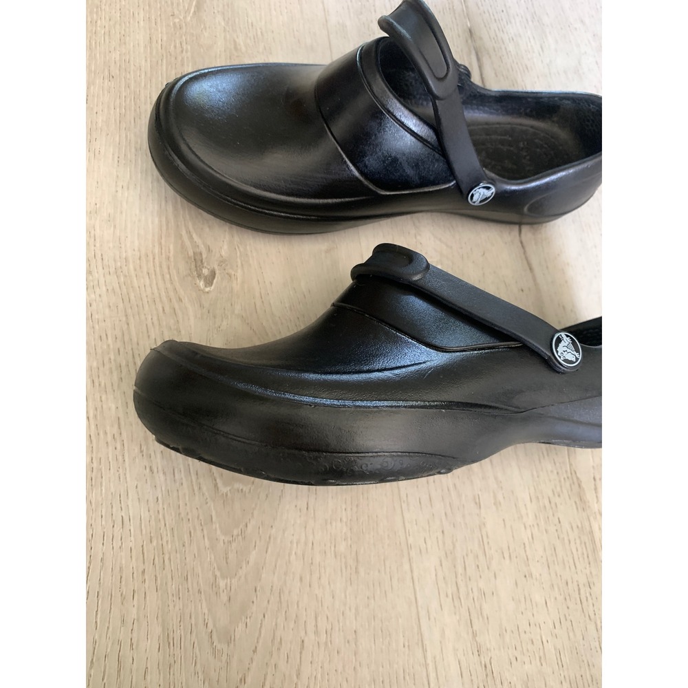 Crocs Mercy Work Clogs Black Slip Resistant Nursing Chef Shoes Women 8 Mens 6‎ - Picture 2 of 9